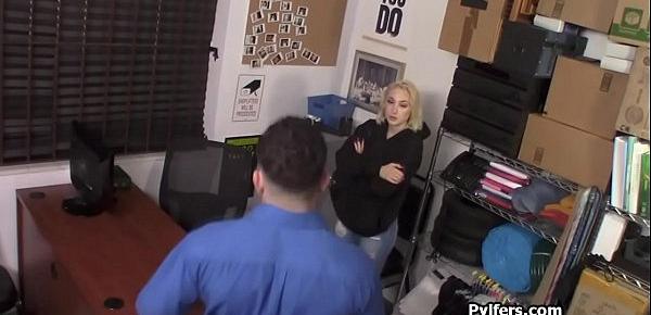  Huge titty teen thief blows officers cock